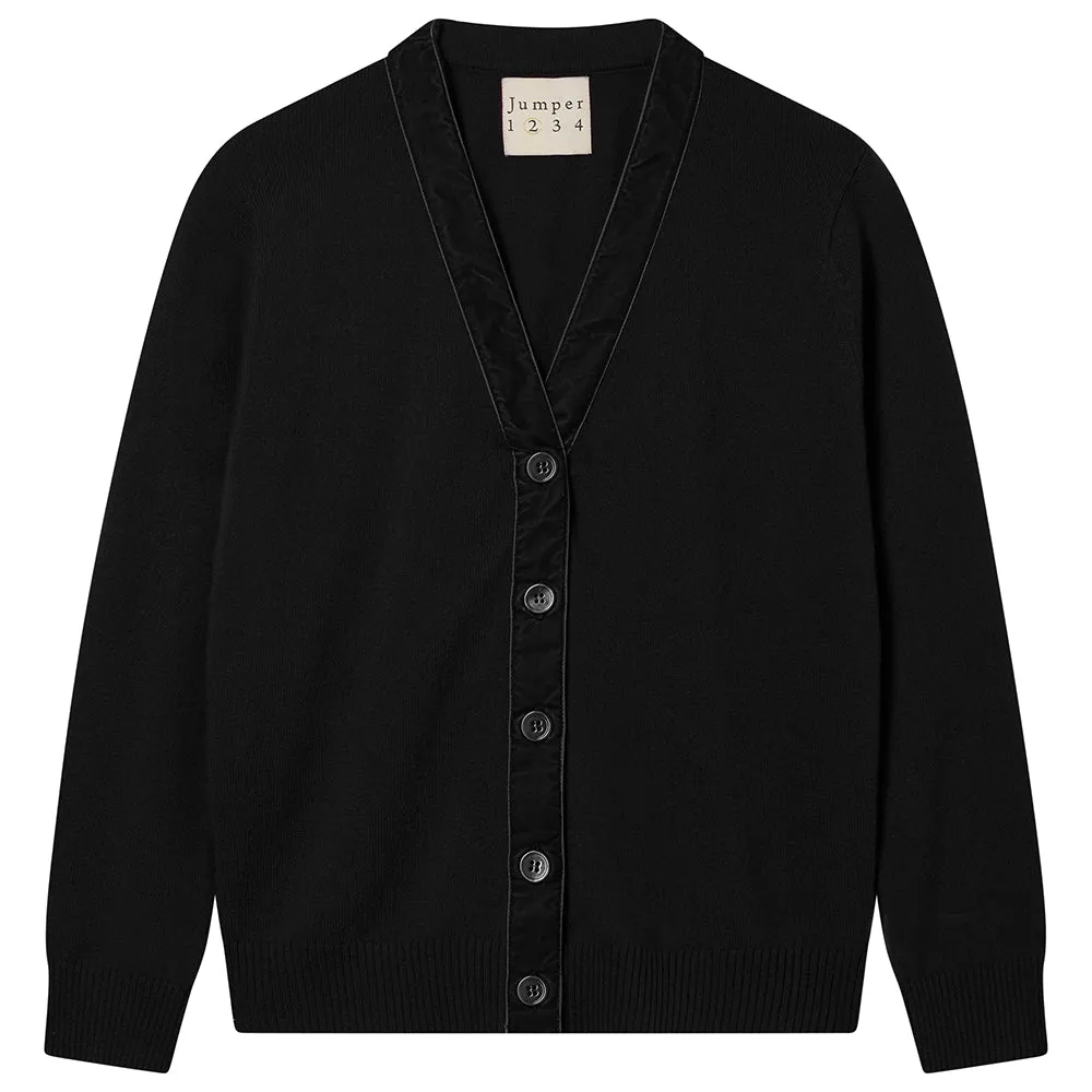 Cashmere Wool Velvet Little Cardigan in Black sold by Jumper 1234