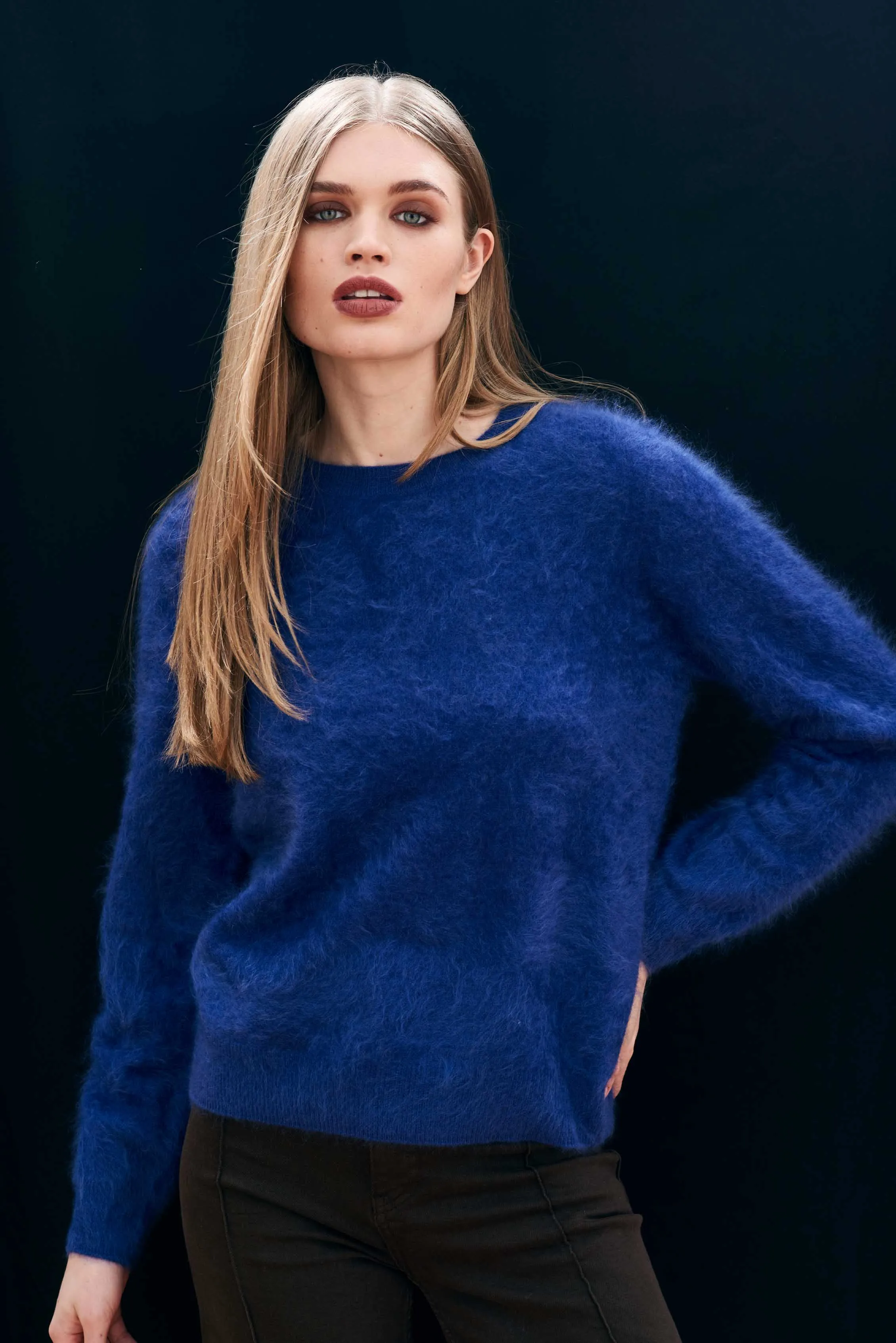 Cashmere Brushed Crew in Bright Blue sold by Jumper 1234 product image thumbnail 2