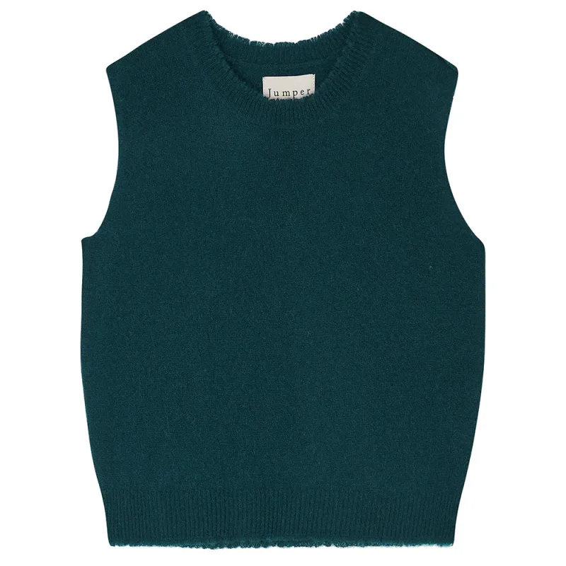 Cashmere Distressed Tank in Bottle Green sold by Jumper 1234