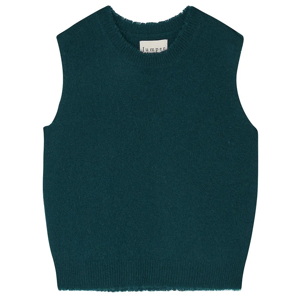 Cashmere Distressed Tank in Bottle Green sold by Jumper 1234