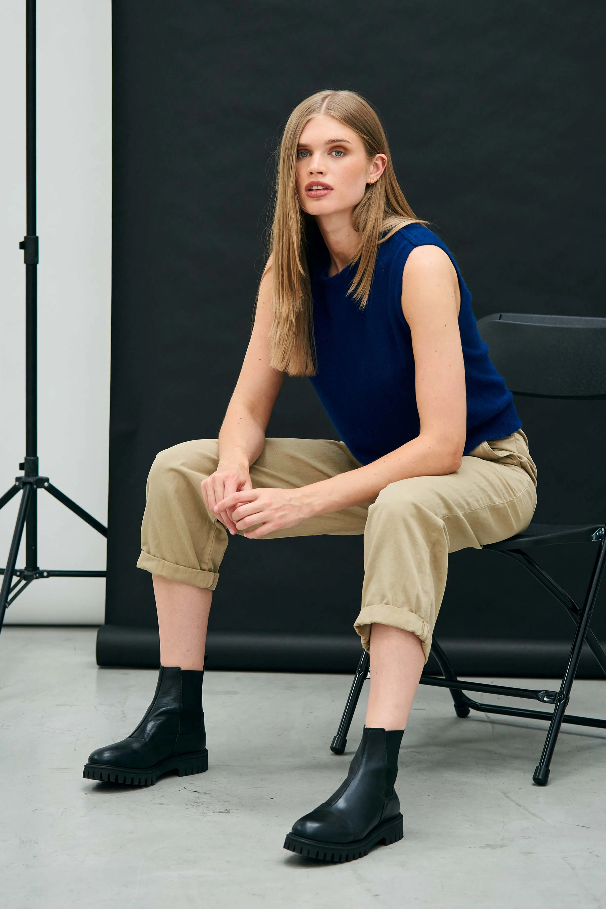 Cashmere Distressed Tank in Denim Blue sold by Jumper 1234 product image thumbnail 2