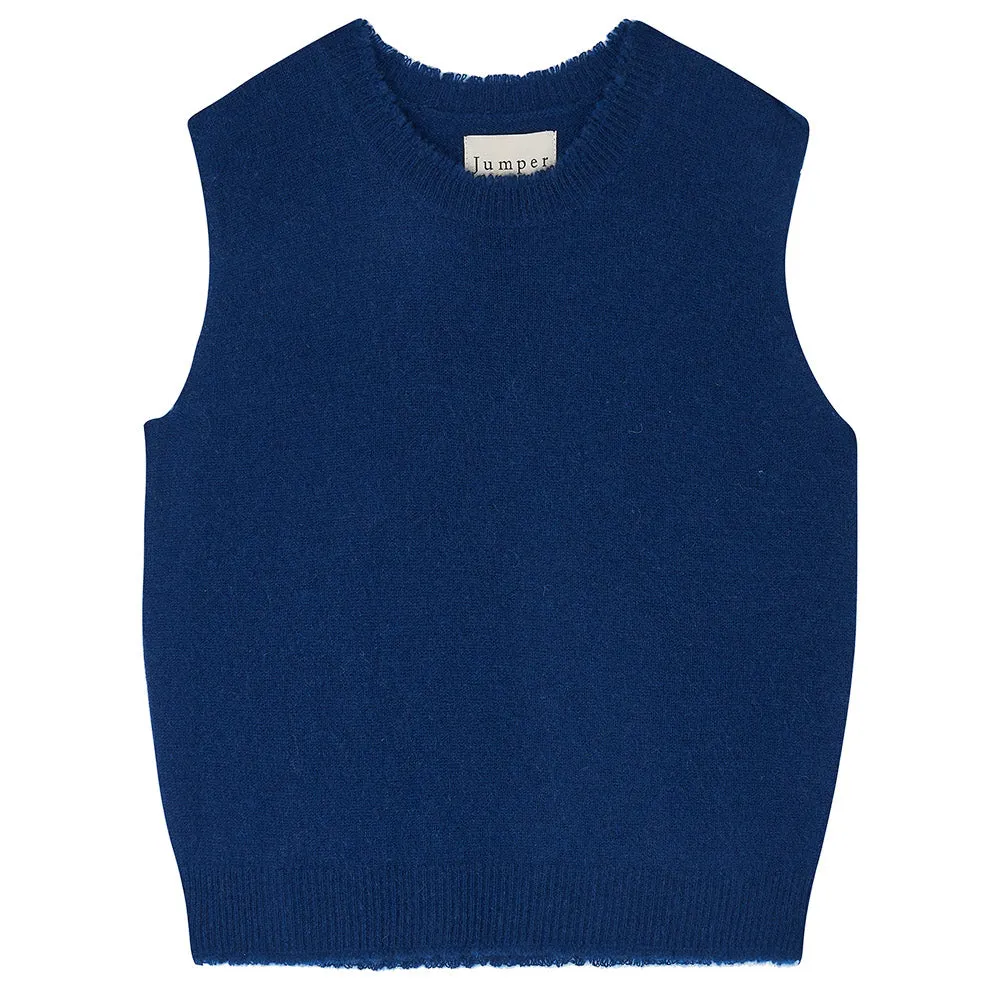 Cashmere Distressed Tank in Denim Blue sold by Jumper 1234