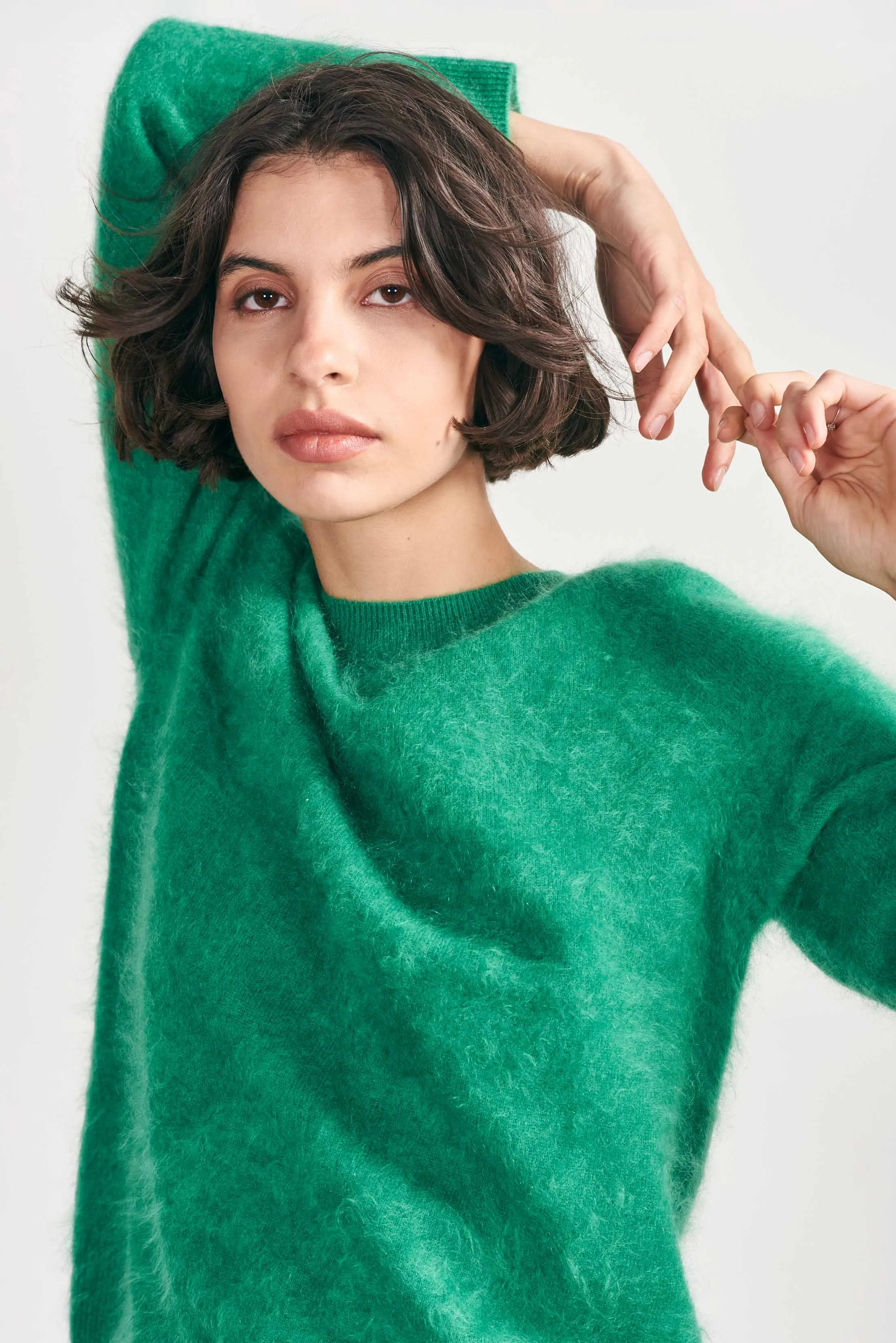 Brushed Cashmere Crew in Green sold by Jumper 1234 product image thumbnail 3