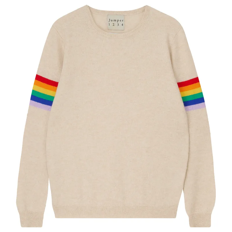 Rainbow Arms Cashmere Crew in Oatmeal made by Jumper 1234