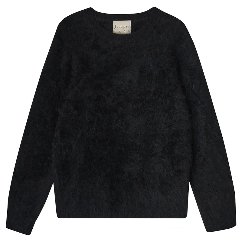 Brushed Cashmere Crew in Black made by Jumper 1234