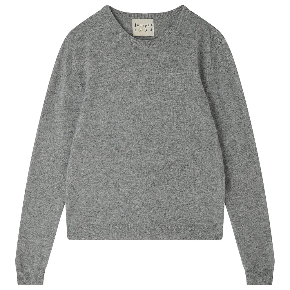 Heart Patch Cashmere Crew in Mid Grey and Red sold by Jumper 1234 product image thumbnail 2