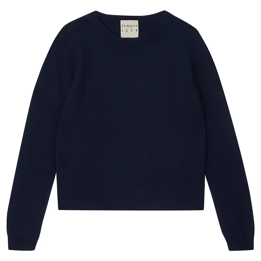 Heart Patch Cashmere Crew in Navy and Red sold by Jumper 1234 product image thumbnail 2