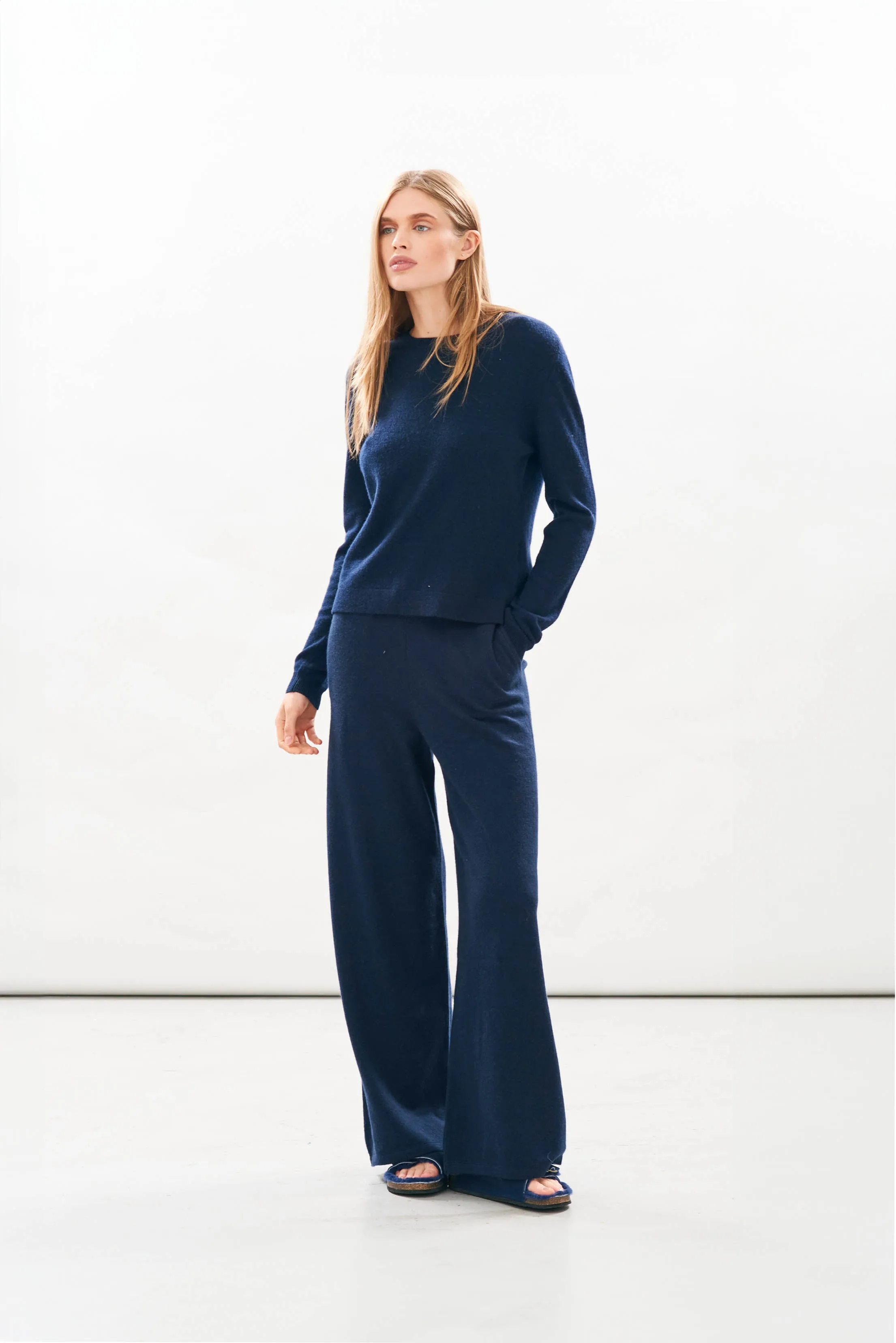 Heart Patch Cashmere Crew in Navy and Red sold by Jumper 1234 product image thumbnail 3