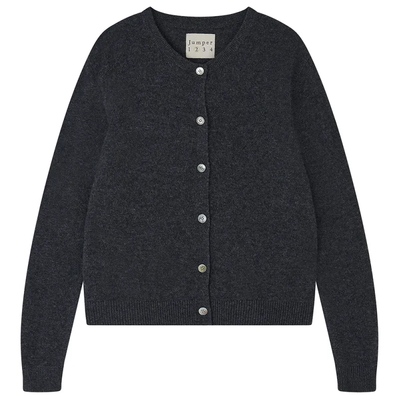 Cashmere Crew Cardigan in Charcoal sold by Jumper 1234