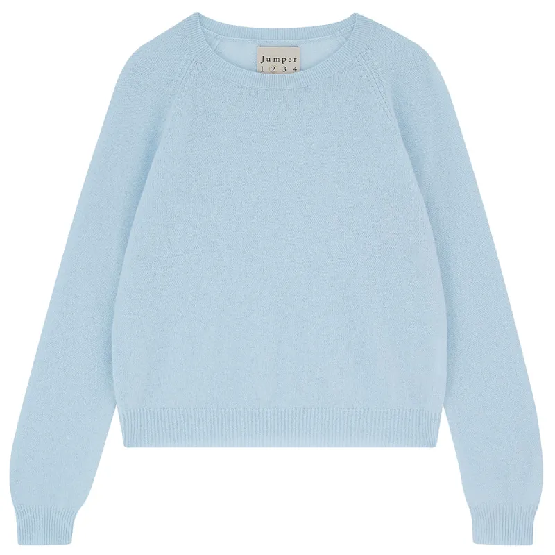Cashmere Crop Crew in Pale Blue sold by Jumper 1234