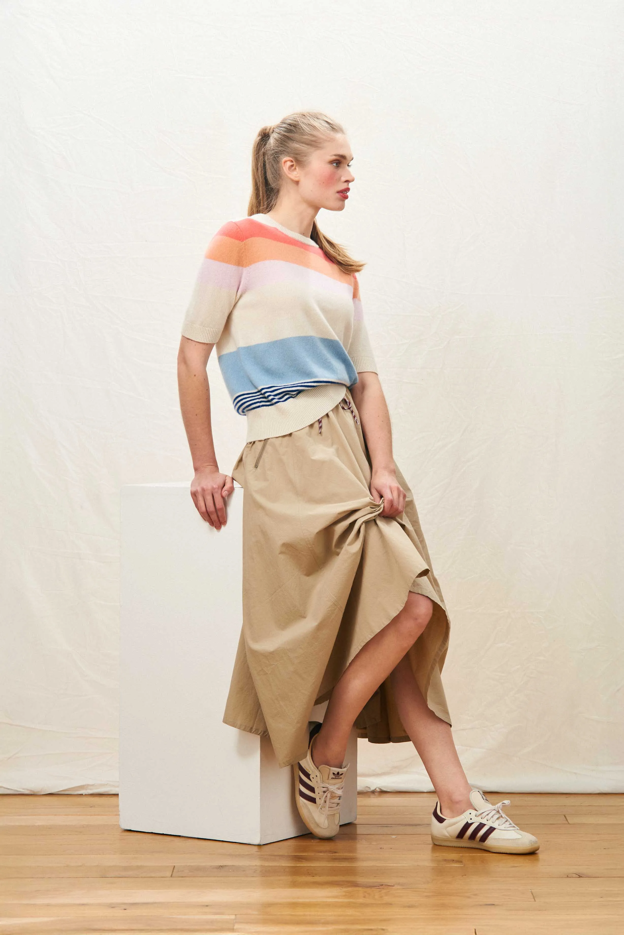 Cashmere Deckchair Stripe T Shirt in Oatmeal sold by Jumper 1234 product image thumbnail 2