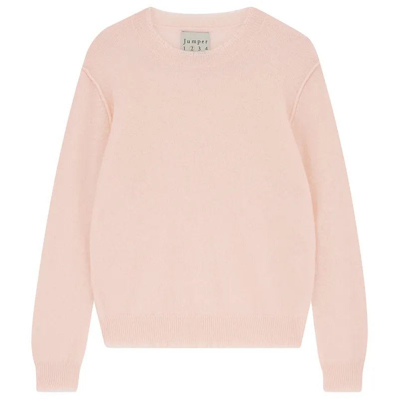 Cashmere Distressed Crew in Pale Pink made by Jumper 1234