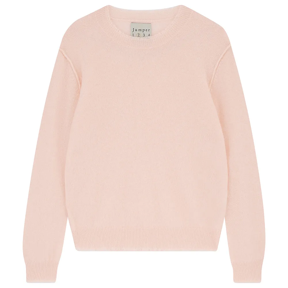 Cashmere Distressed Crew in Pale Pink sold by Jumper 1234