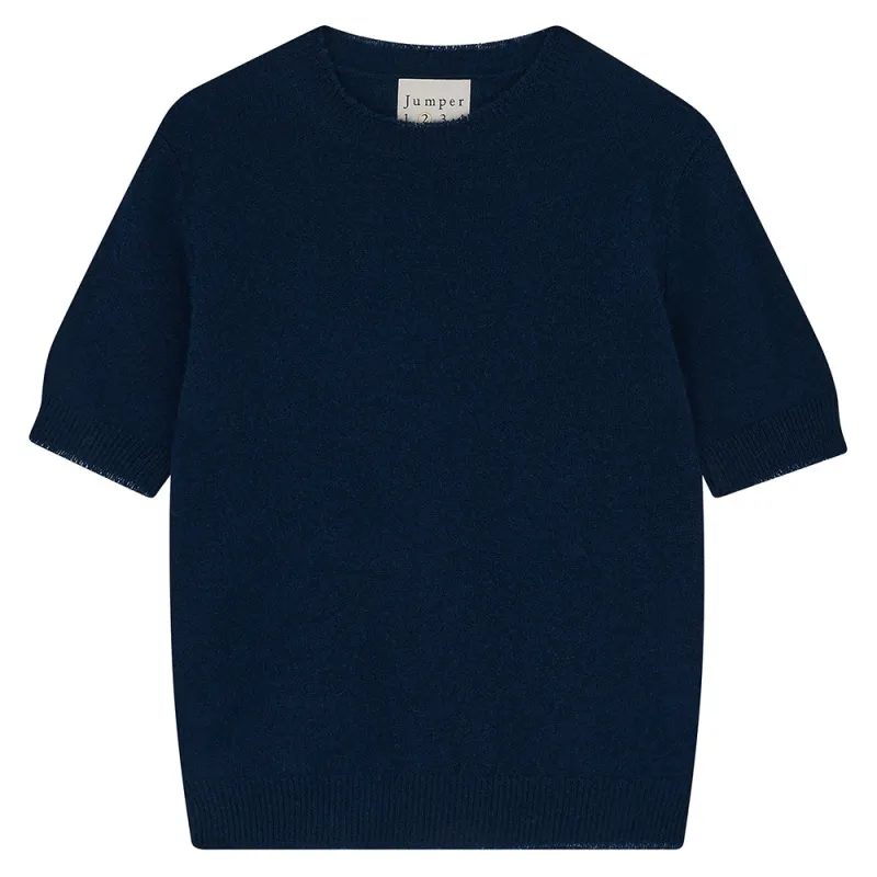 Cashmere Distressed T Shirt in Navy sold by Jumper 1234