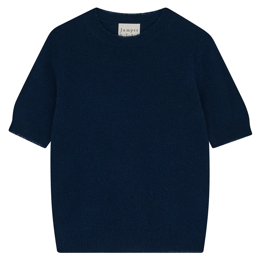 Cashmere Distressed T Shirt in Navy sold by Jumper 1234