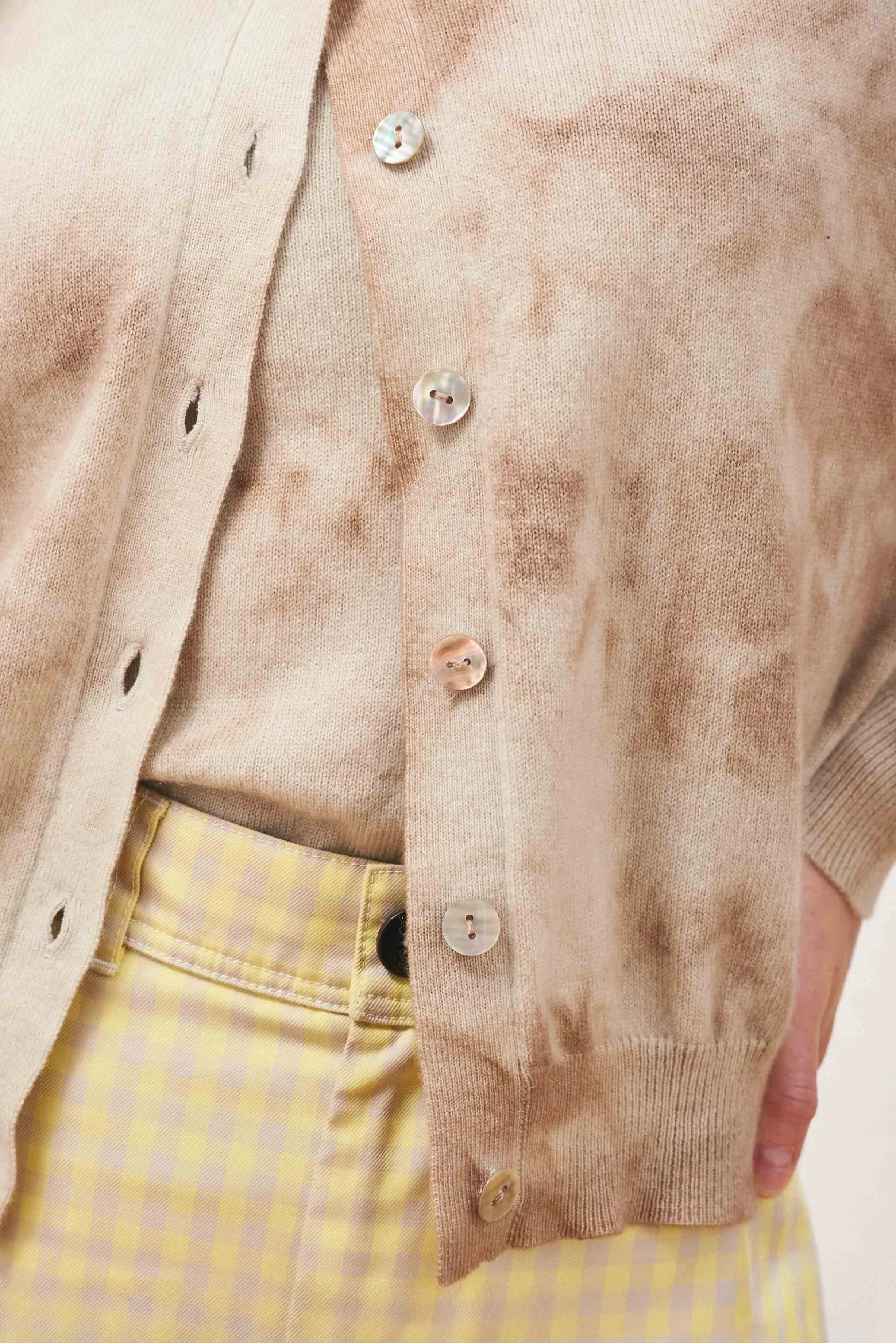 Cashmere Batik Cardigan in Camel sold by Jumper 1234 product image thumbnail 4