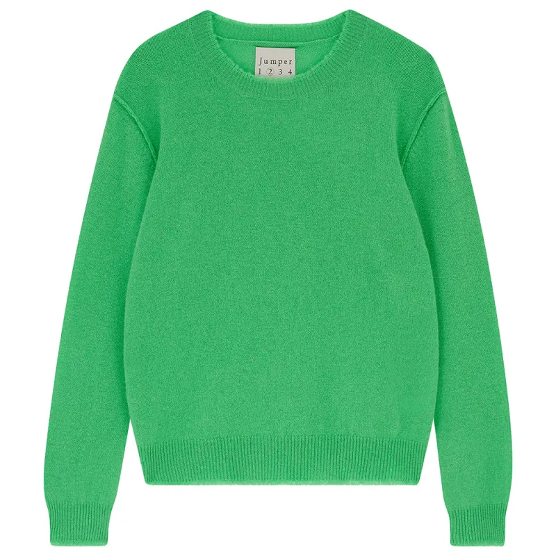 Cashmere Distressed Crew in Green made by Jumper 1234