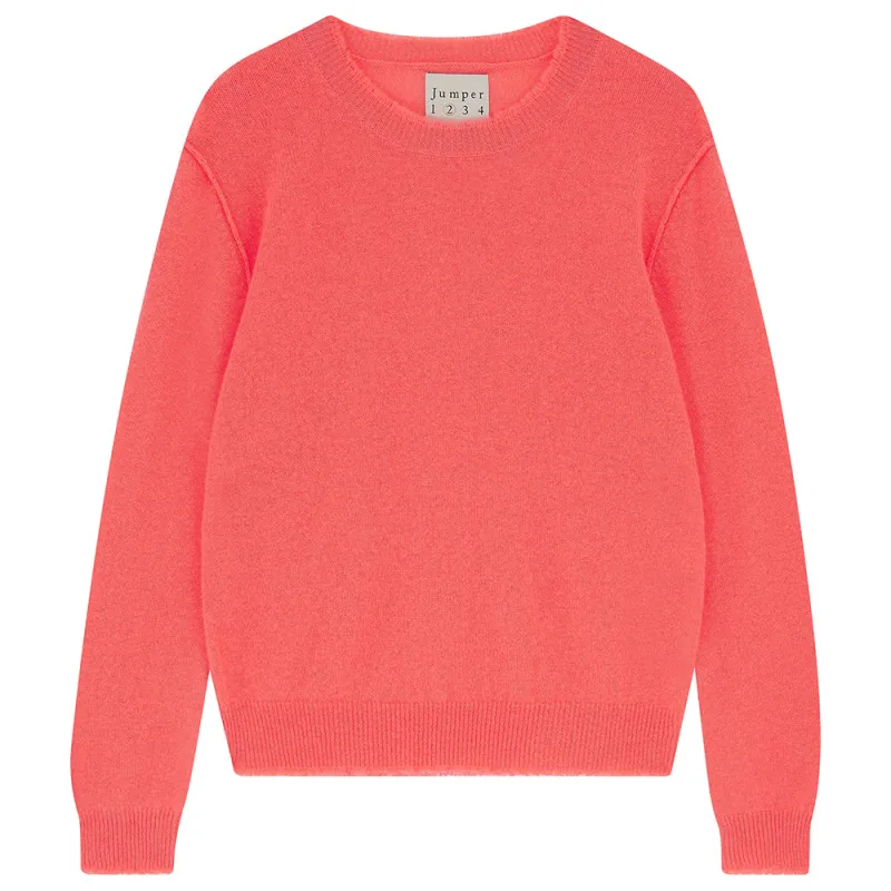 Cashmere Distressed Crew in Coral made by Jumper 1234