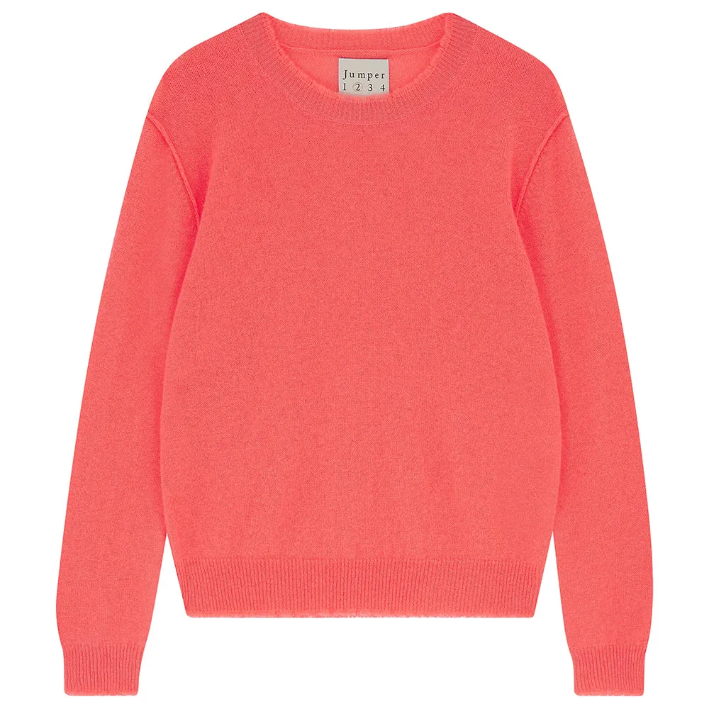 Cashmere Distressed Crew in Coral sold by Jumper 1234