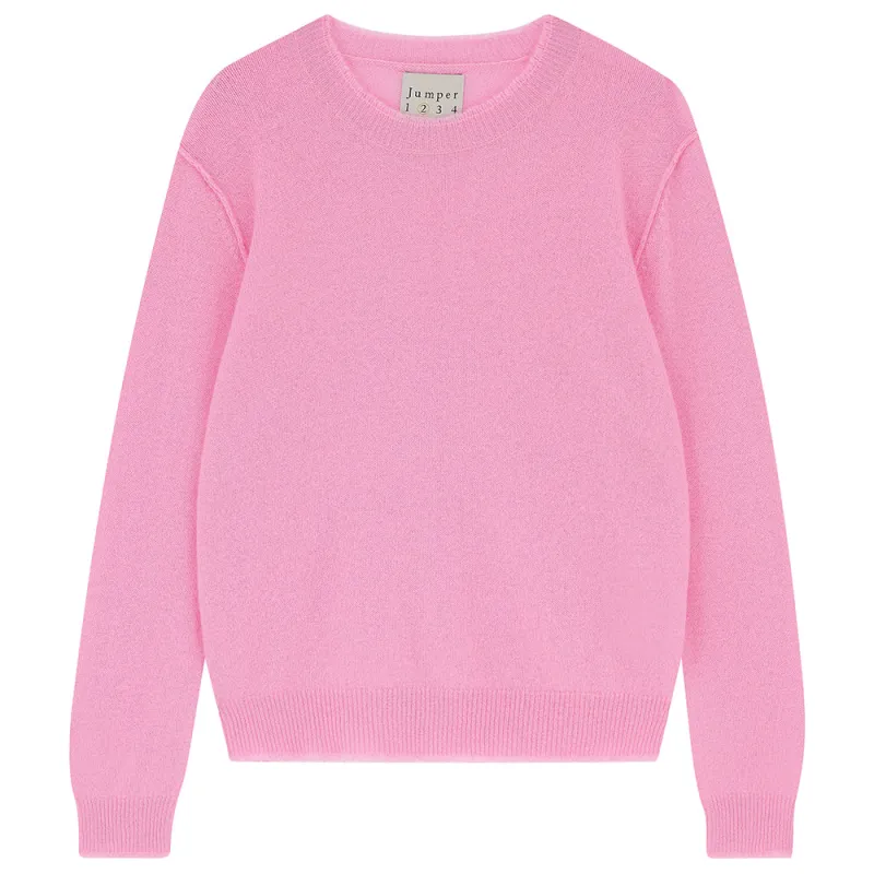 Cashmere Distressed Crew in Pink made by Jumper 1234