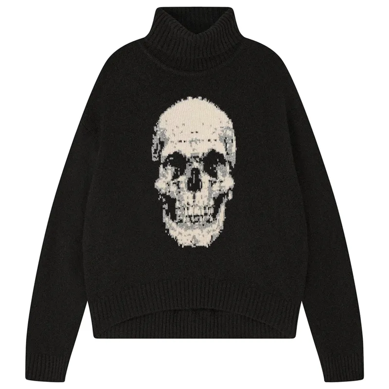 Cashmere Wool Skull Roll Collar in Black sold by Jumper 1234