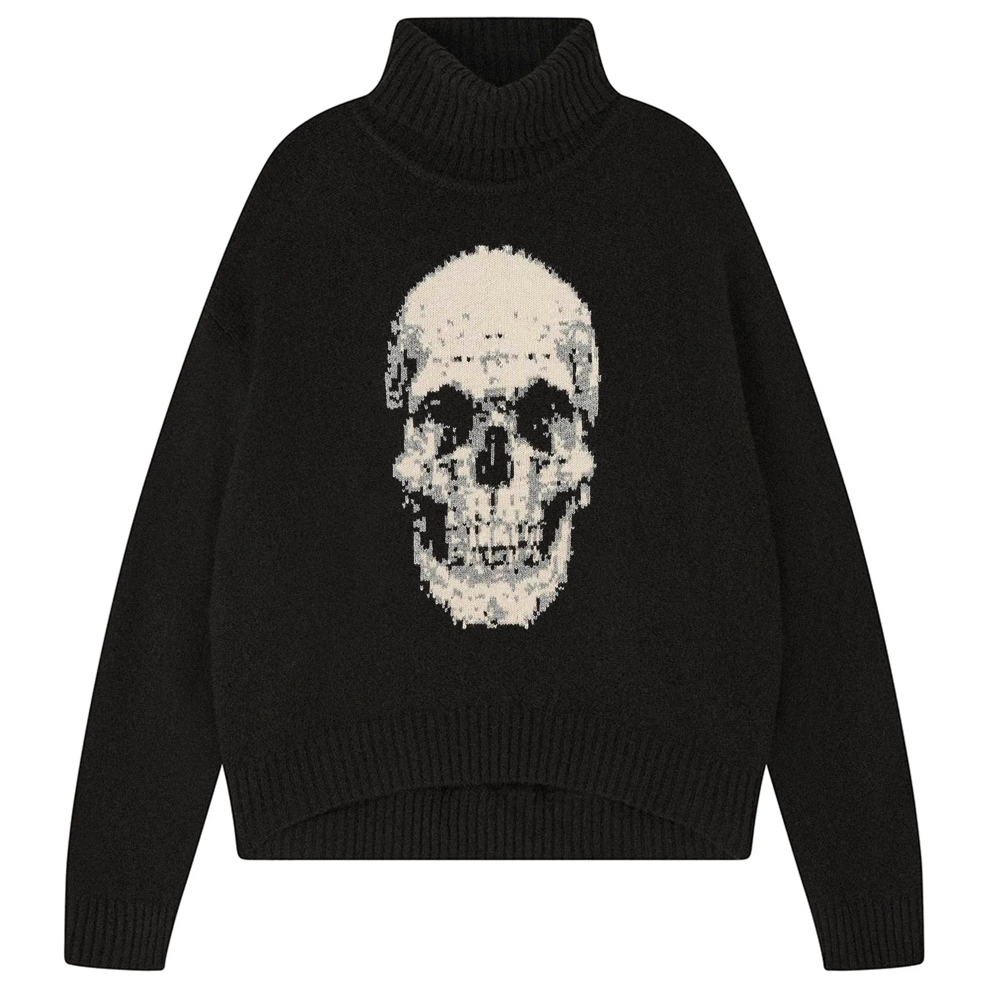 Cashmere Wool Skull Roll Collar in Black sold by Jumper 1234
