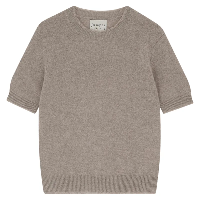 Cashmere Distressed T Shirt in Organic Light Brown sold by Jumper 1234