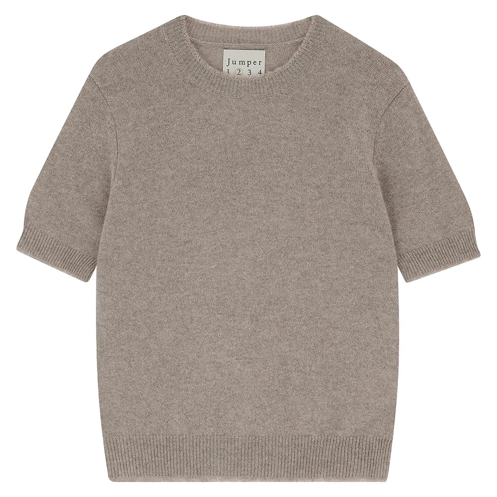 Cashmere Distressed T Shirt in Organic Light Brown sold by Jumper 1234