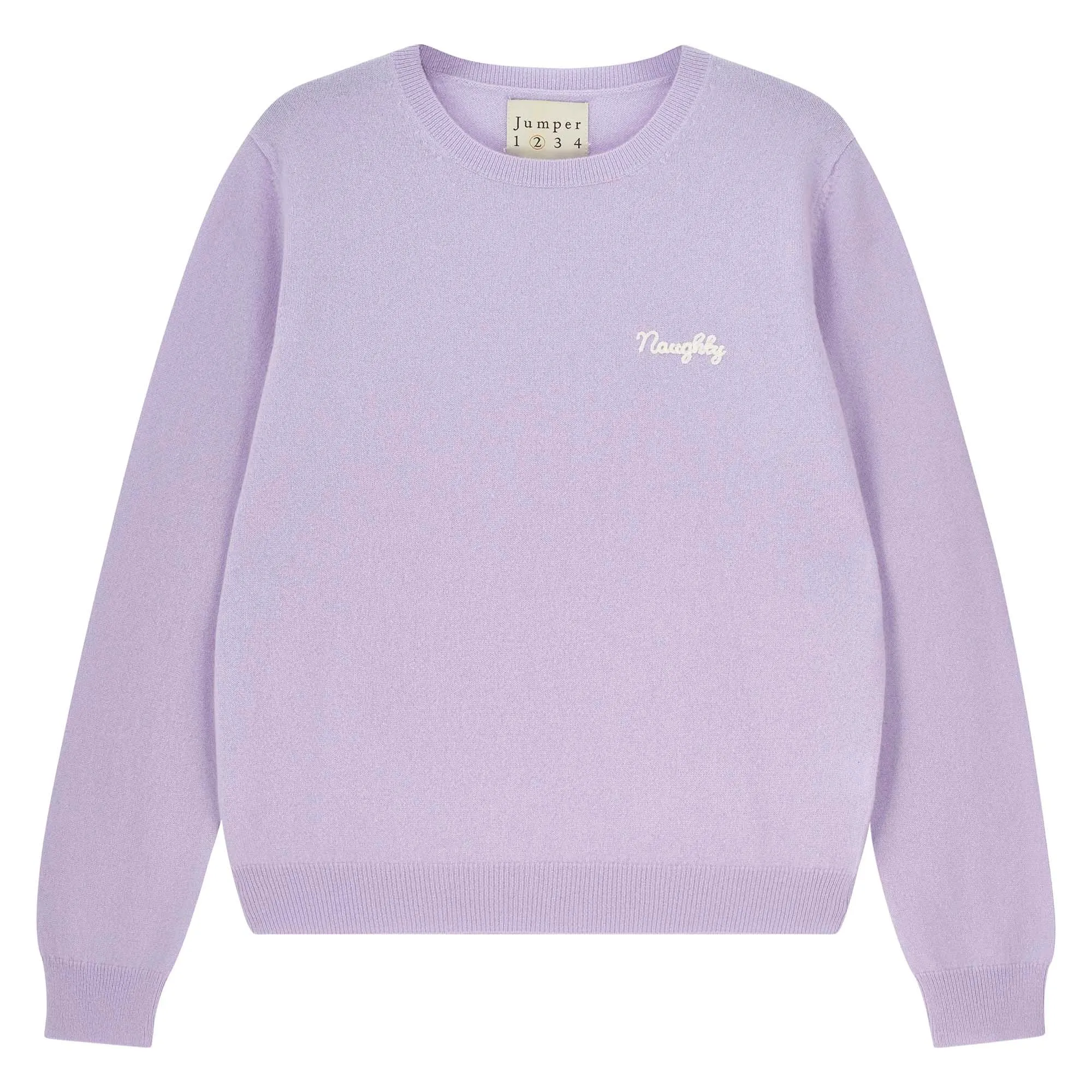 Cashmere Naughty Crew in Lilac sold by Jumper 1234