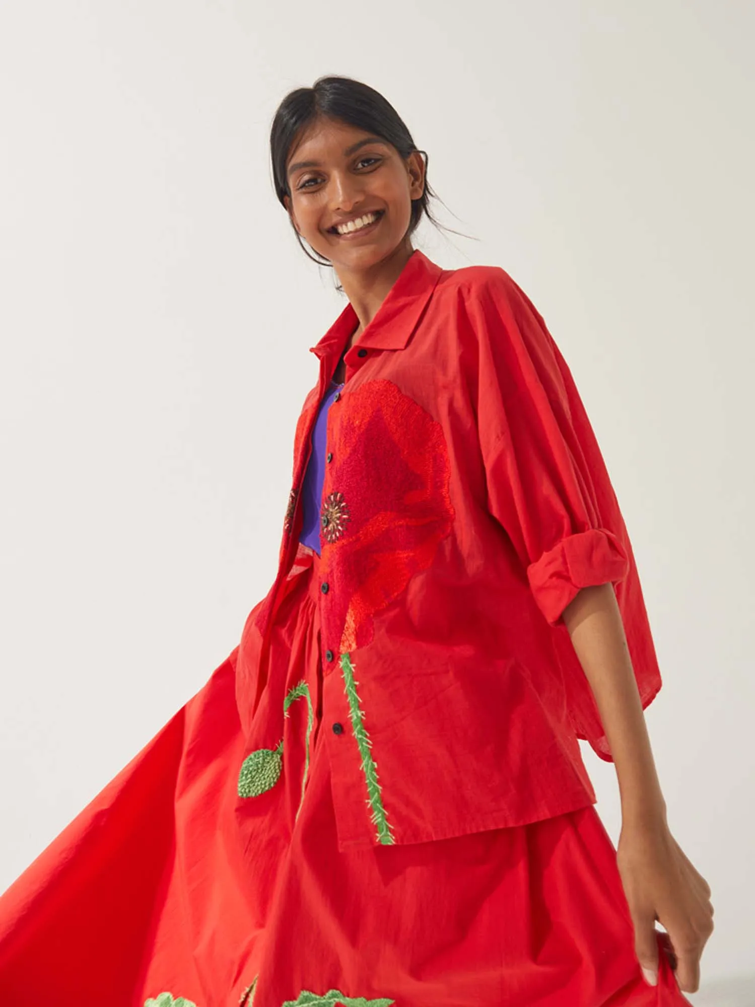 LA JUPE MONA COQUELICOT - LES TIGES sold by Mii Collection