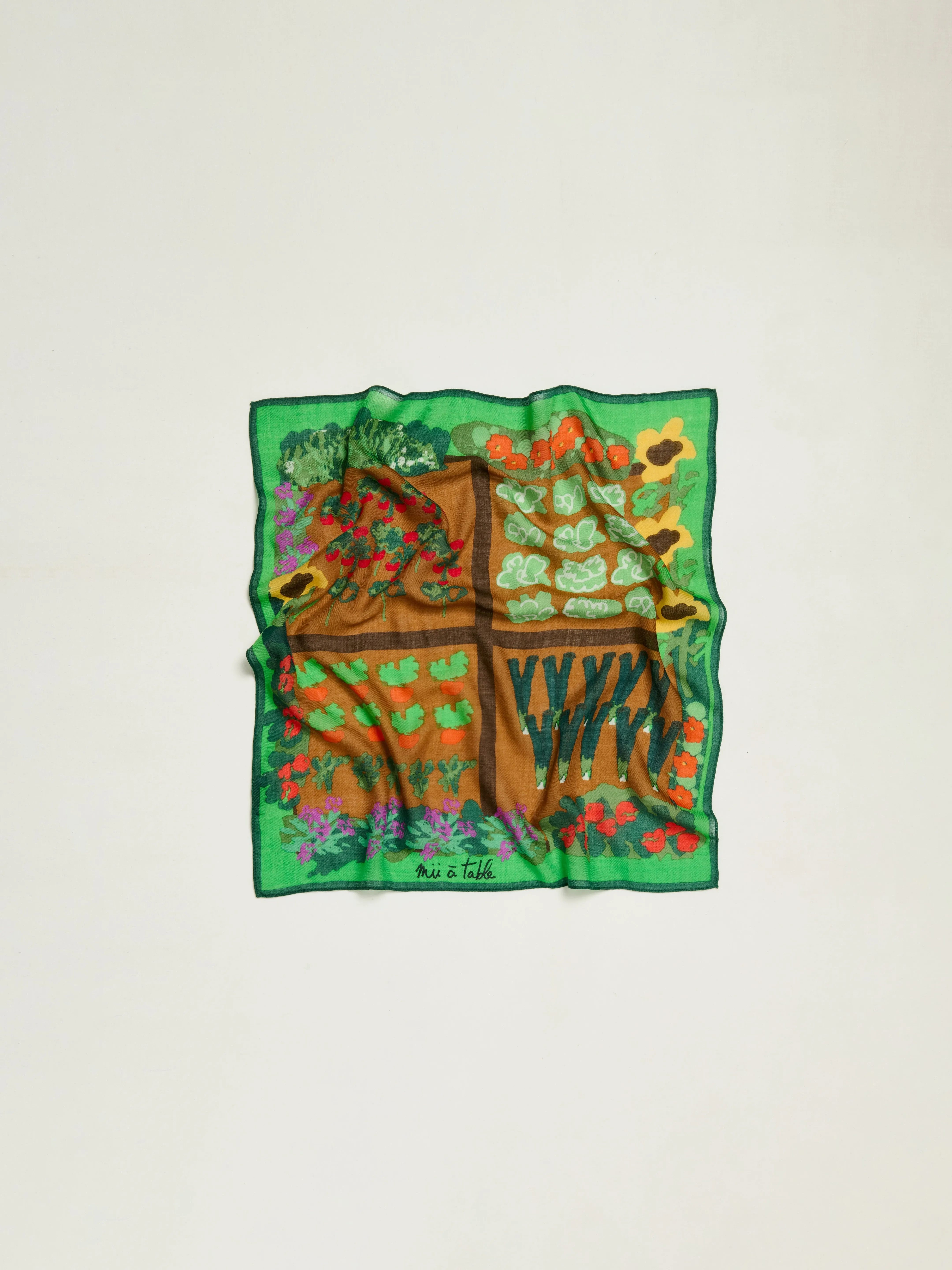 CARRÉ SOIE 65 - LE POTAGER sold by Mii Collection