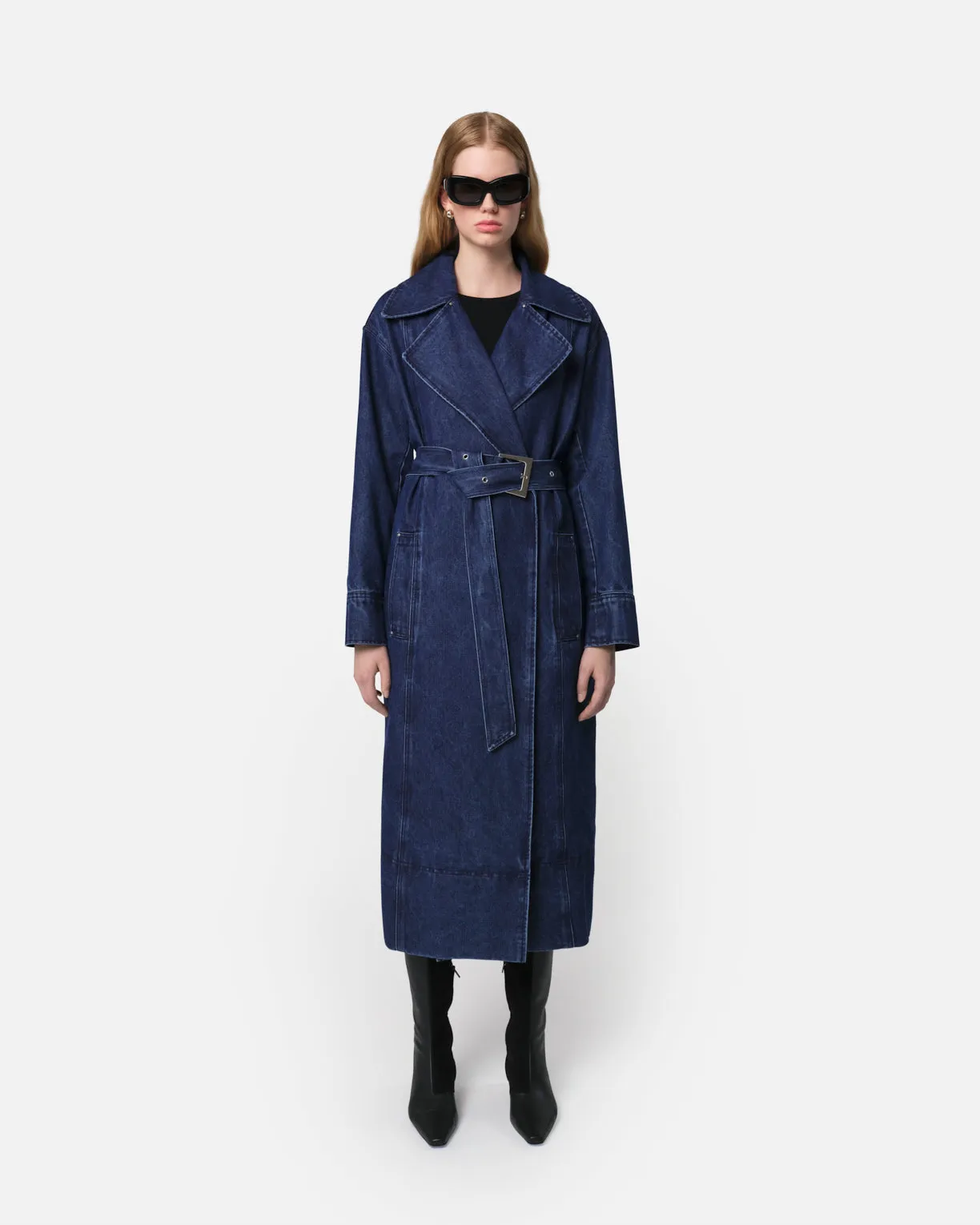 Tate Trenchcoat Indigo sold by Apparis