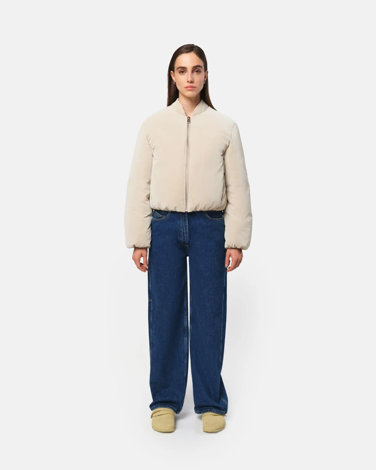 Leni Bomber Jacket Latte sold by Apparis