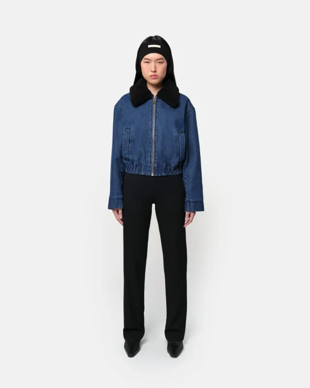 Carine Bomber Indigo & Noir made by Apparis