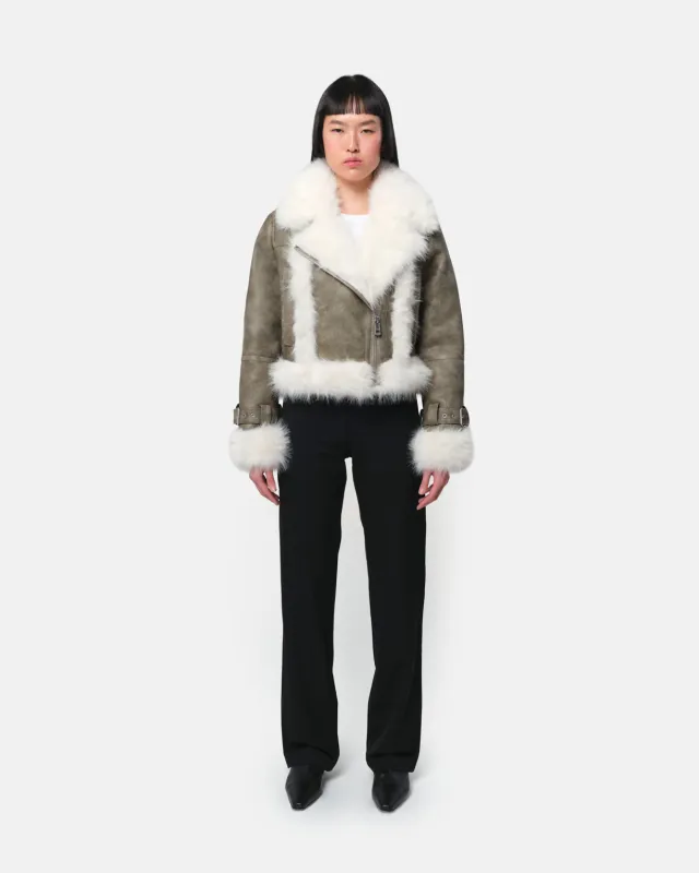 Jay Coat Sage & Blanc sold by Apparis