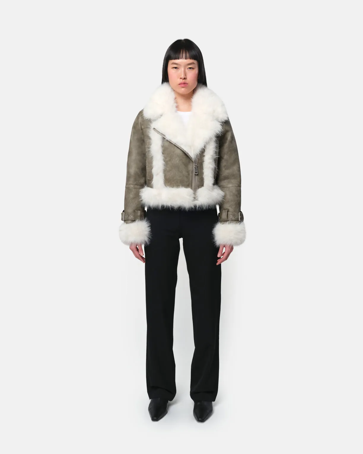 Jay Coat Sage & Blanc sold by Apparis