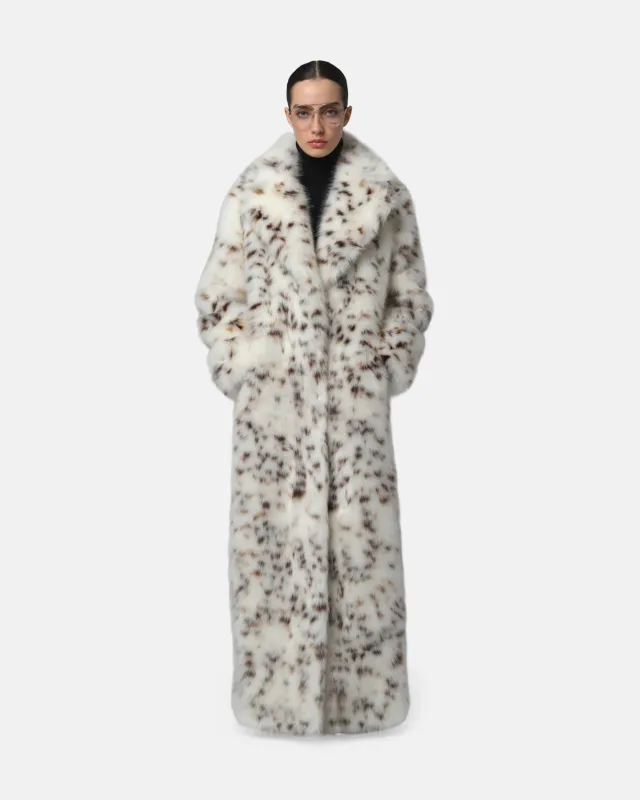 Gabrielle Snow Leopard Maxi Coat sold by Apparis