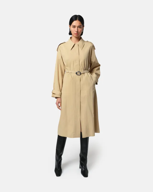 Ozzy Trench Coat Sandstone sold by Apparis