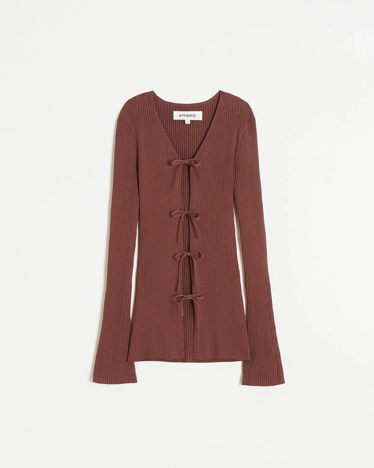 Wren Tie Cardigan Clay sold by Apparis