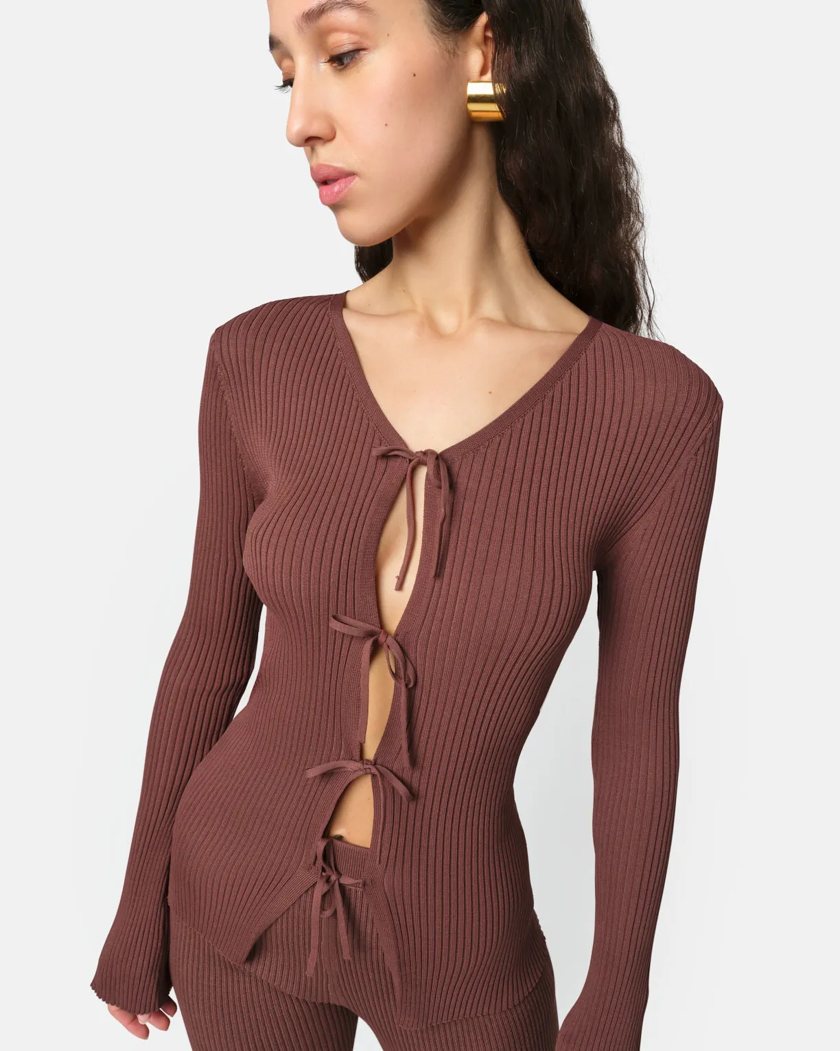Wren Tie Cardigan Clay sold by Apparis product image thumbnail 2