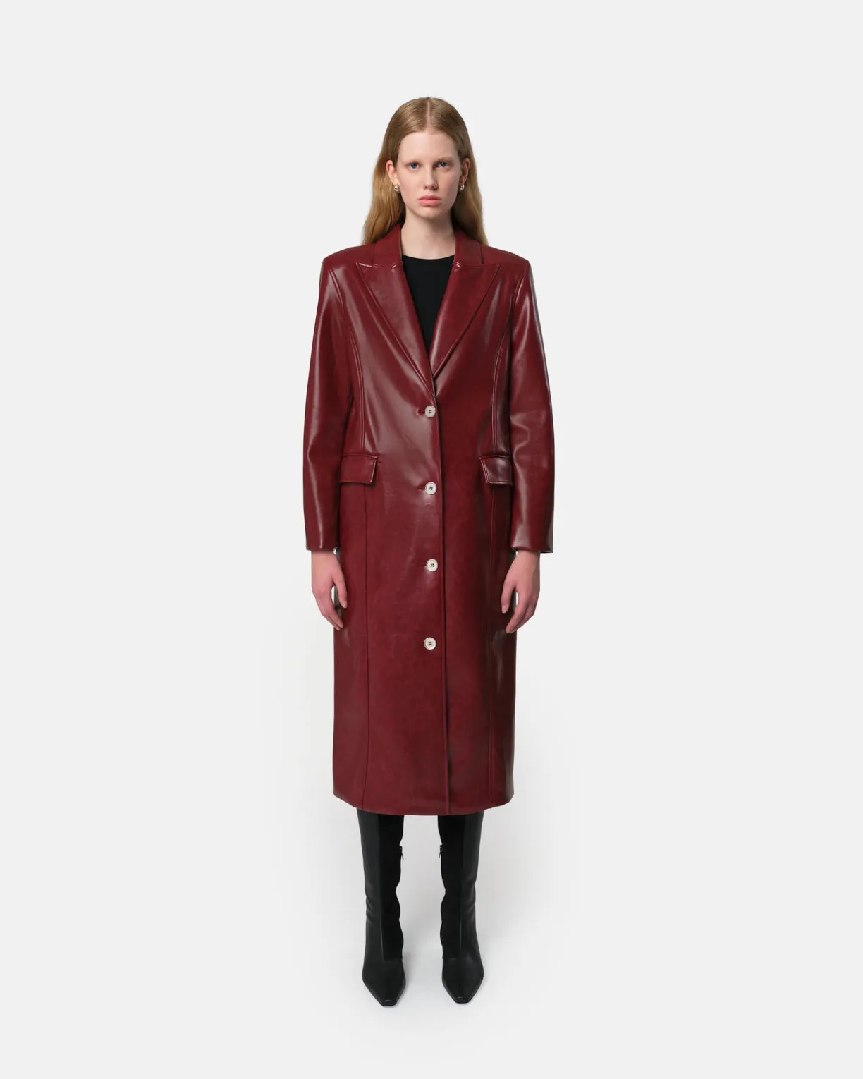 Lauren Overcoat Crimson sold by Apparis