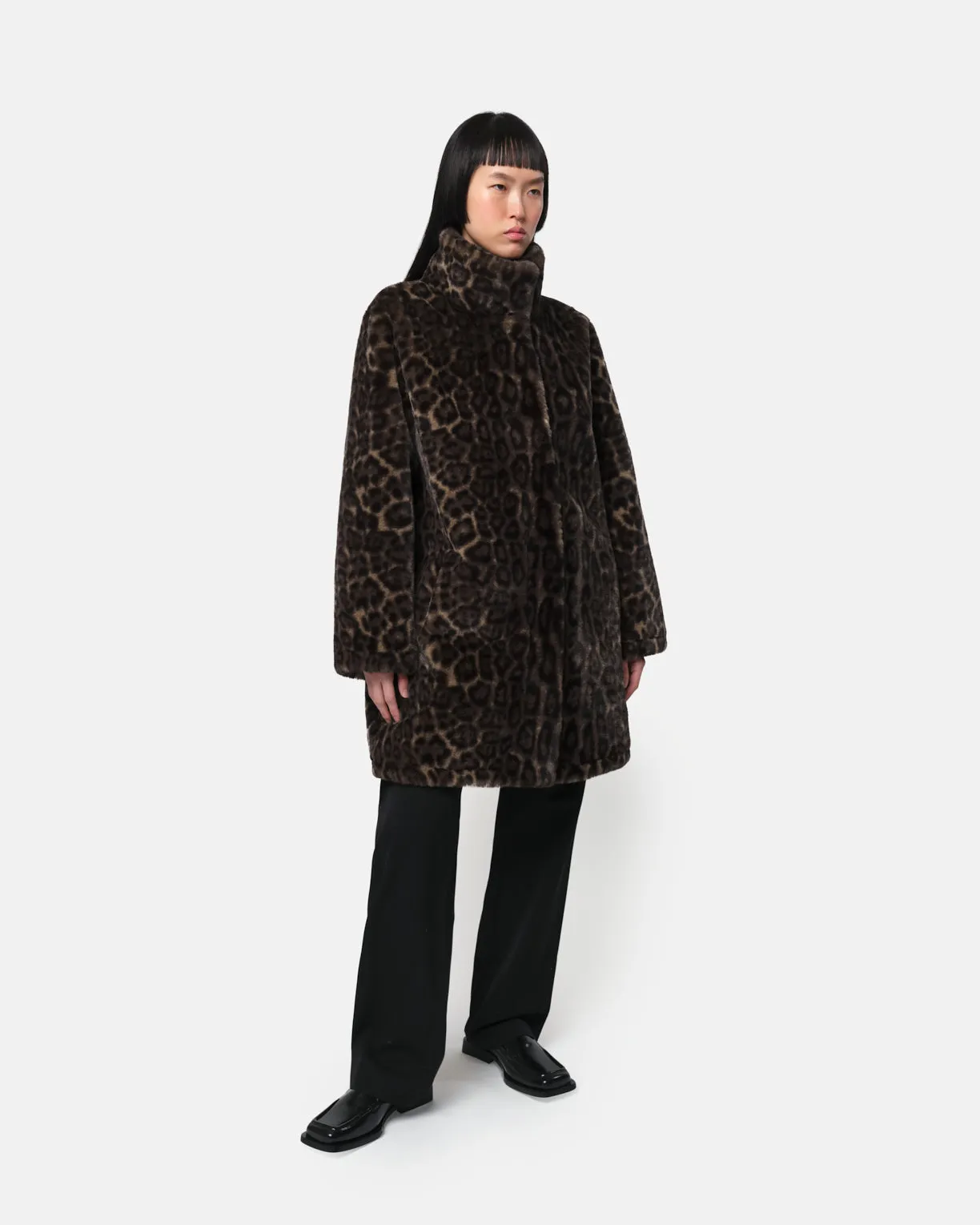 Blair Dark Leopard Mid-Length Coat sold by Apparis product image thumbnail 2