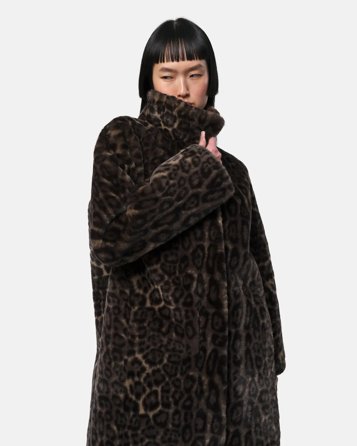 Blair Dark Leopard Mid-Length Coat sold by Apparis product image thumbnail 4