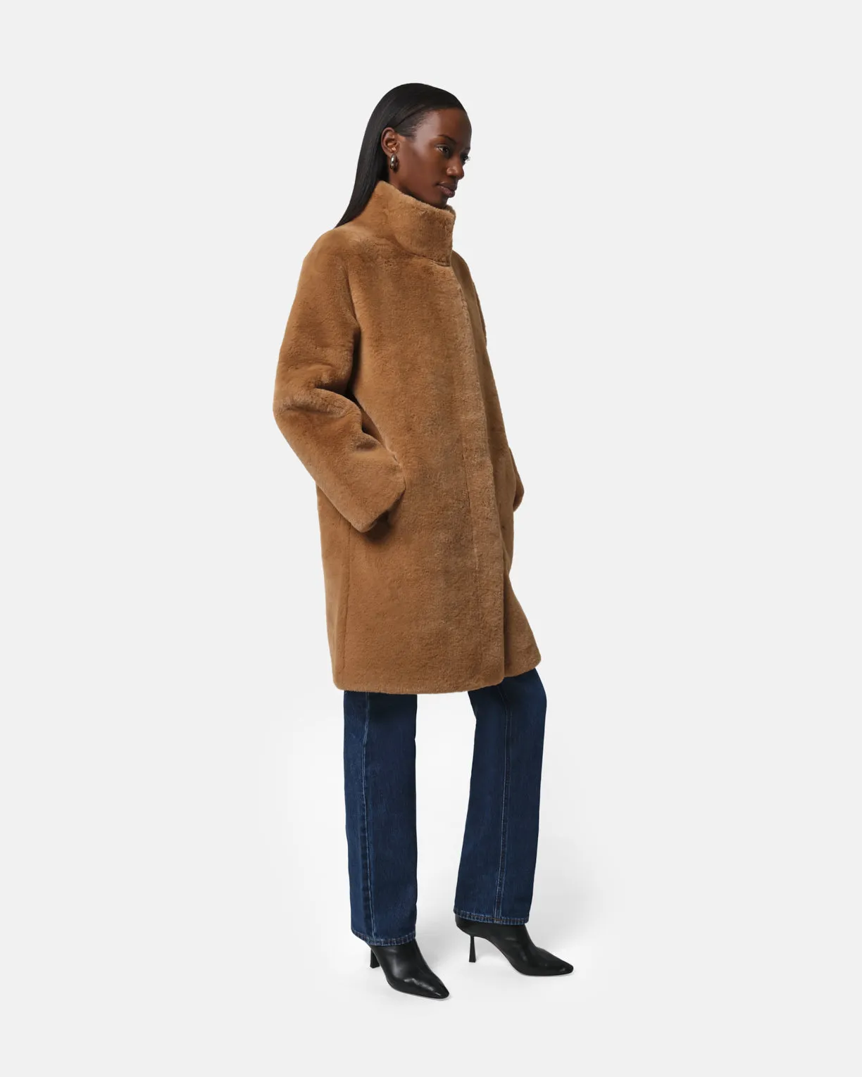 Blair Camel Mid-Length Coat sold by Apparis product image thumbnail 2