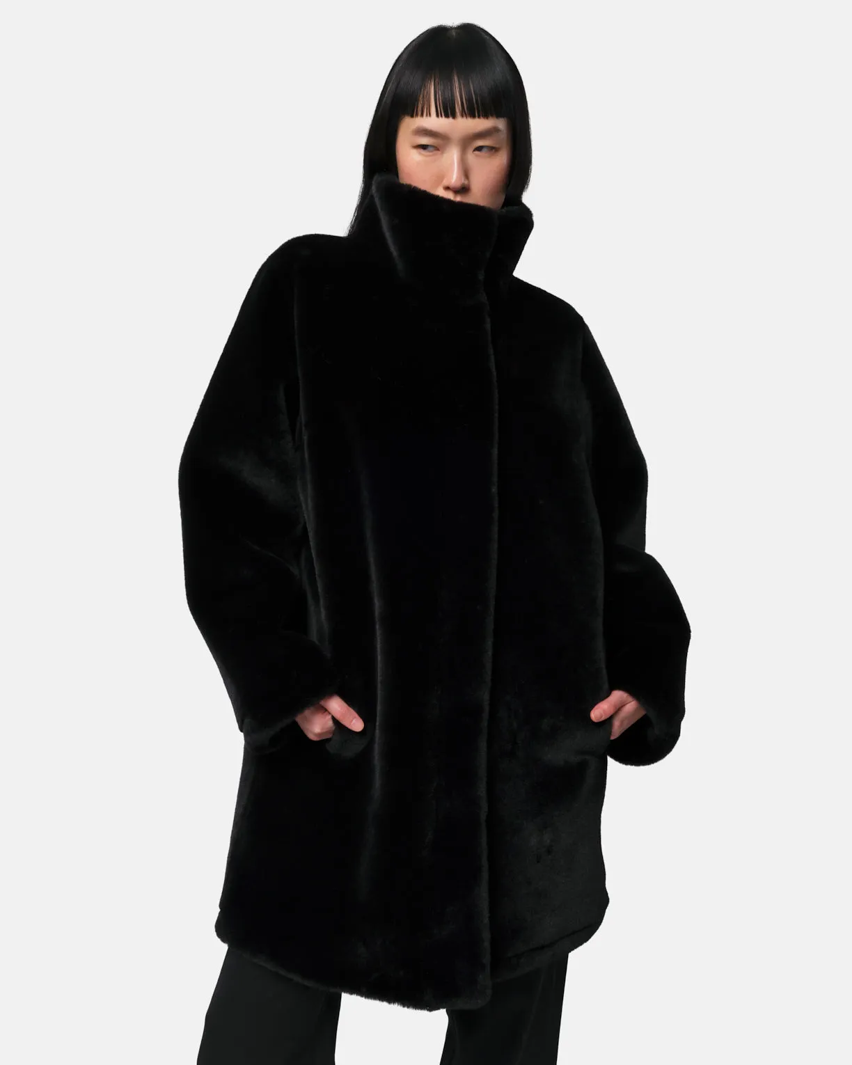 Blair Noir Mid-Length Coat sold by Apparis product image thumbnail 5
