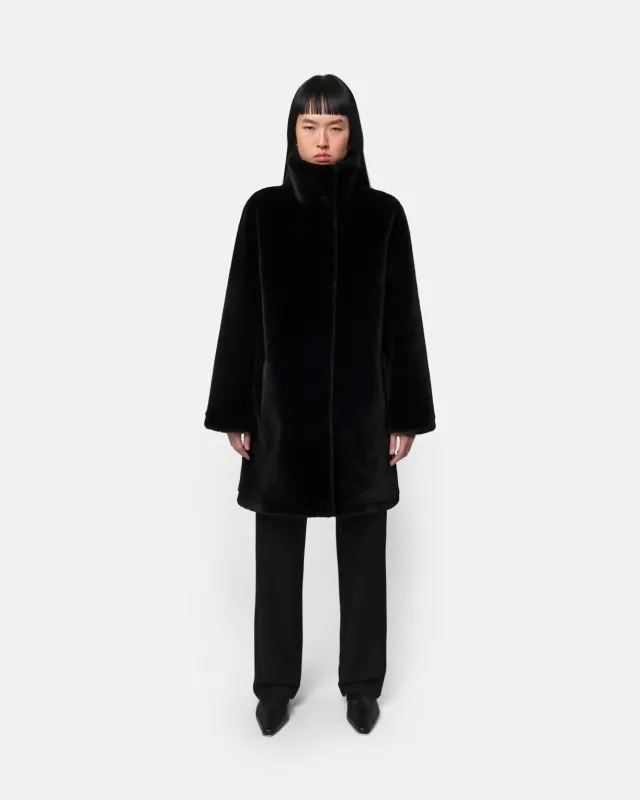 Blair Noir Mid-Length Coat sold by Apparis