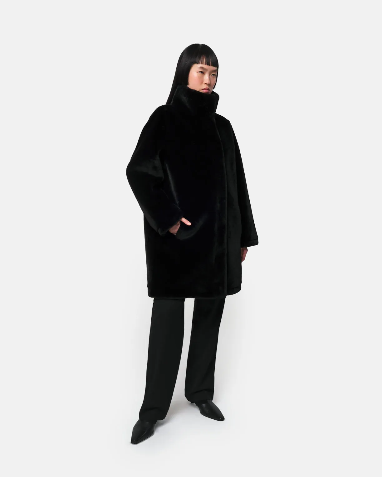 Blair Noir Mid-Length Coat sold by Apparis product image thumbnail 2