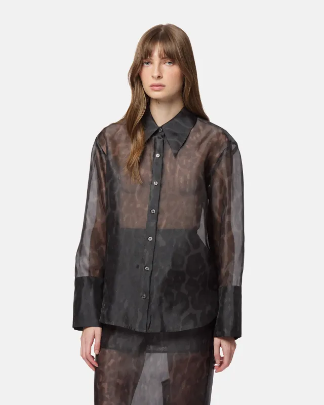 Tyra Organza Leopard Shirt sold by Apparis