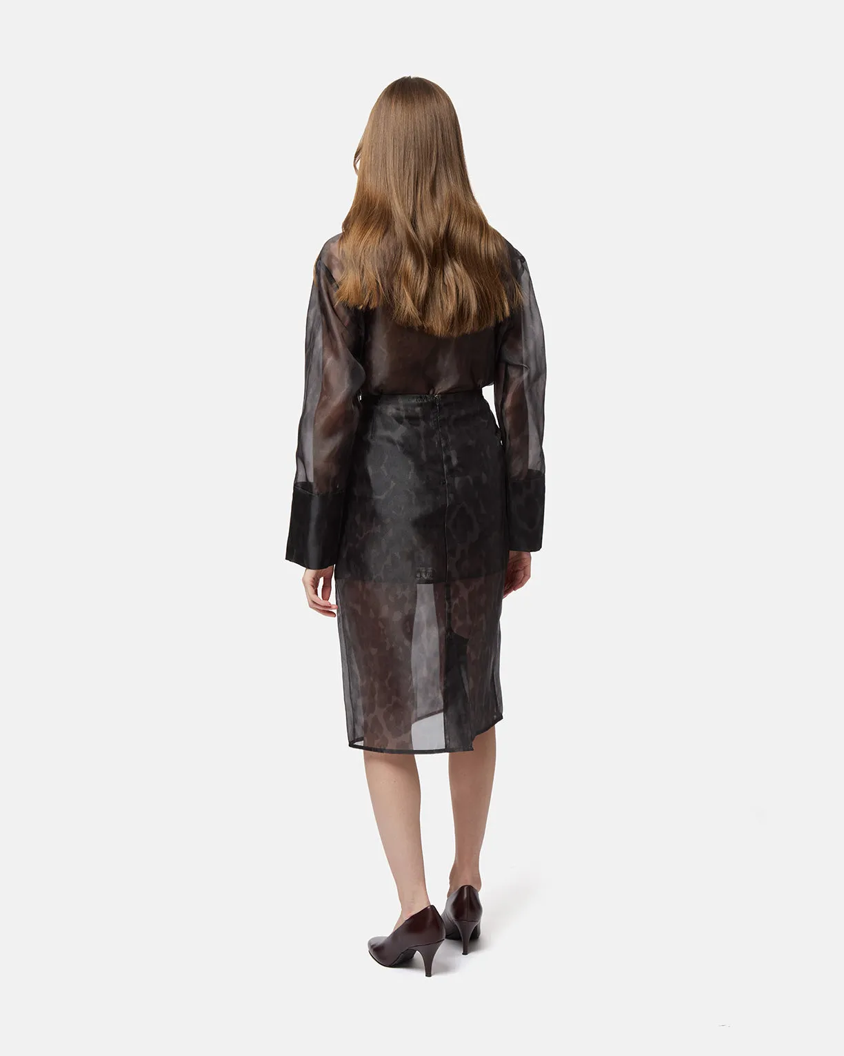 Tyra Organza Leopard Midi Skirt sold by Apparis product image thumbnail 3