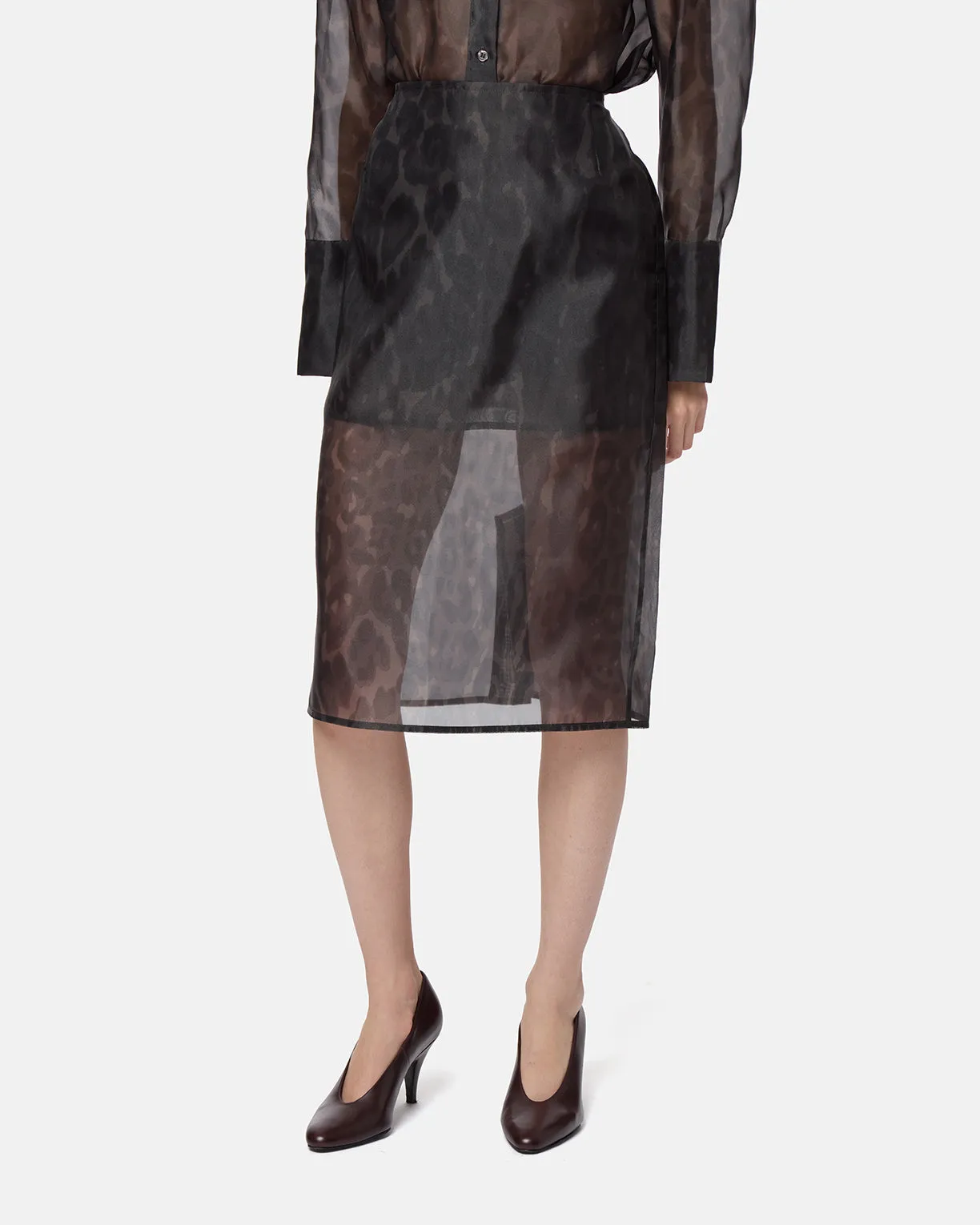 Tyra Organza Leopard Midi Skirt sold by Apparis product image thumbnail 4